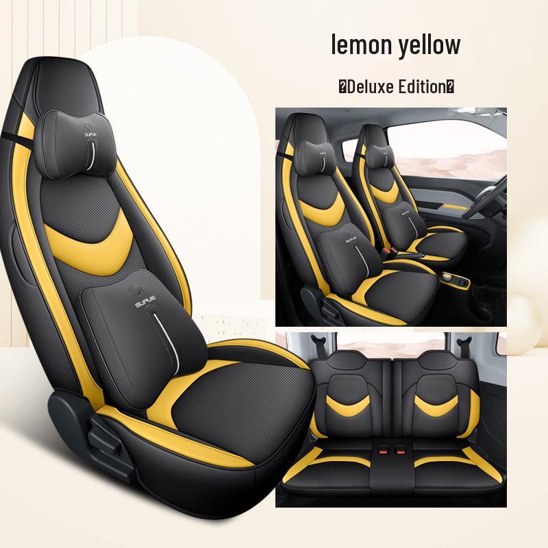 DJGY Chery QQ Ice Cream Car Seat Covers: Sporty Leather, Four-Season Cushion Set