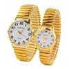 Montre Homme et Femme Confortable, Étendue, Sur un Bracelet Élastique, Bracelet Doré, Senior
