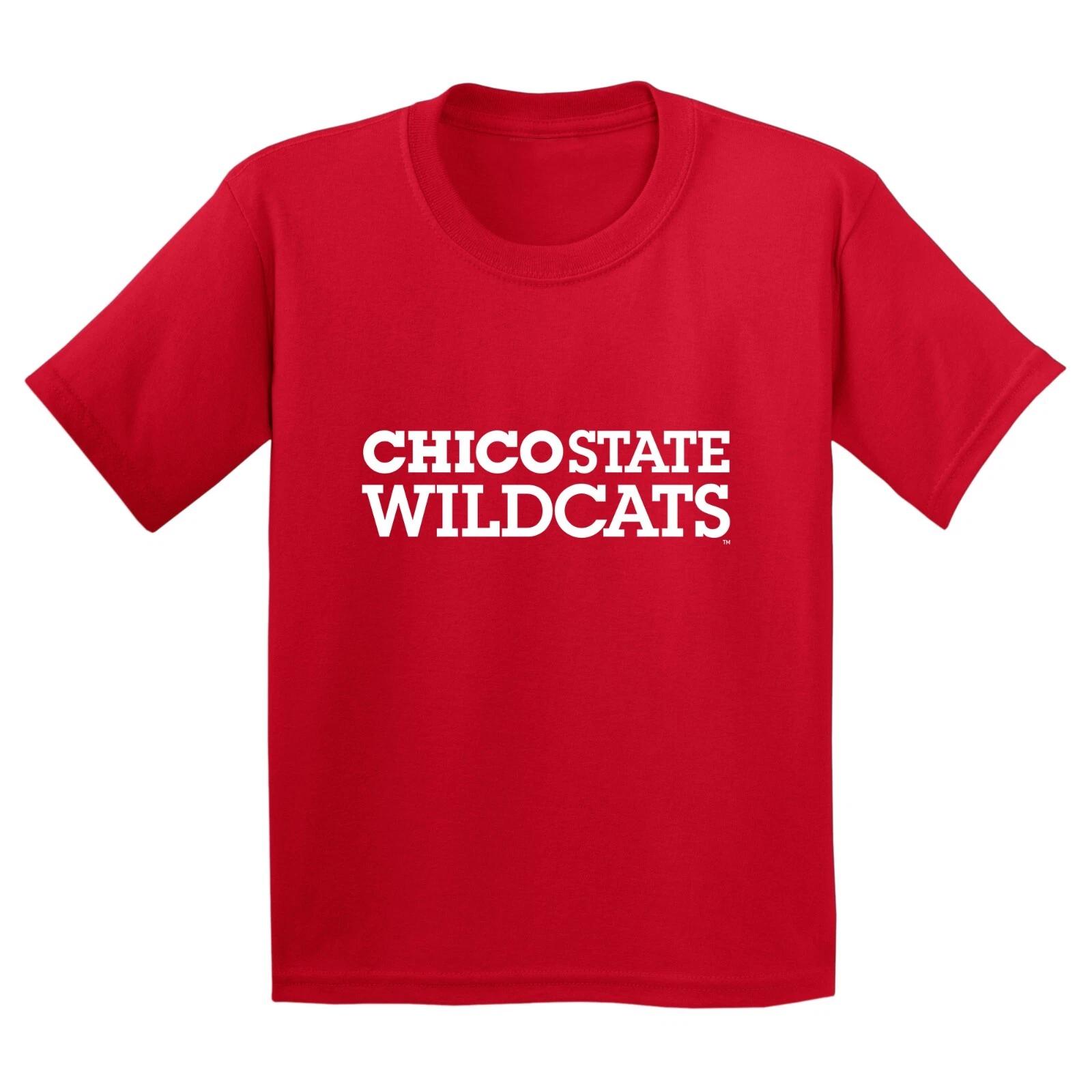 Chico State Wildcats Basic Block Youth T-Shirt - Red 4XL