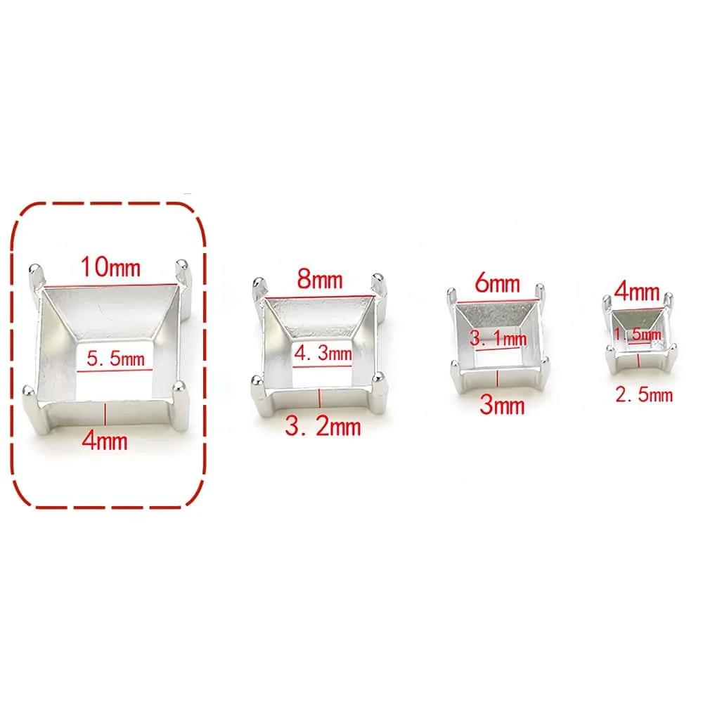 10/20PCS Stainless Steel Empty Claw Setting Multi Shape for Fancy Rhinestones Base Claw Sewing Accessories Crystal Stones Holder