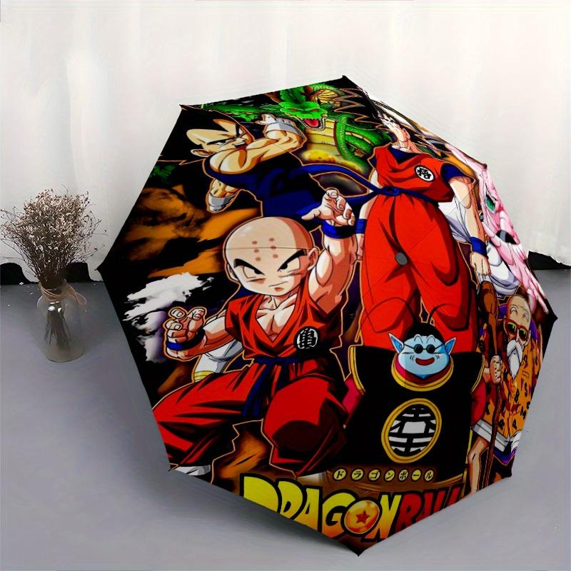 Dragon Ball Poster Cartoon Umbrella, Portable 3-Fold Compact Umbrella, Suitable for Camping, Hiking and Travel, Ideal Easter Birthday Gift for Family