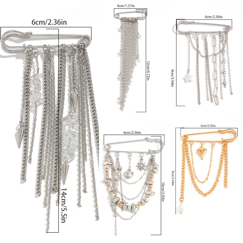 Women Tassel Pins Jewelry Fashion Autumn Winter Coat Brooch Waist Buckle Button Clasps Trouser Leg Decorative Brooch