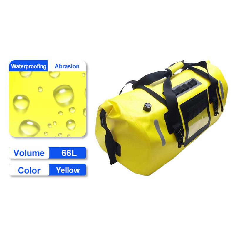 48L& 66L Motorcycle Bag Waterproof Reflective Tail Duffle Bag Skiing Hiking Camping Boating Riding Fishing Outdoor Luggage