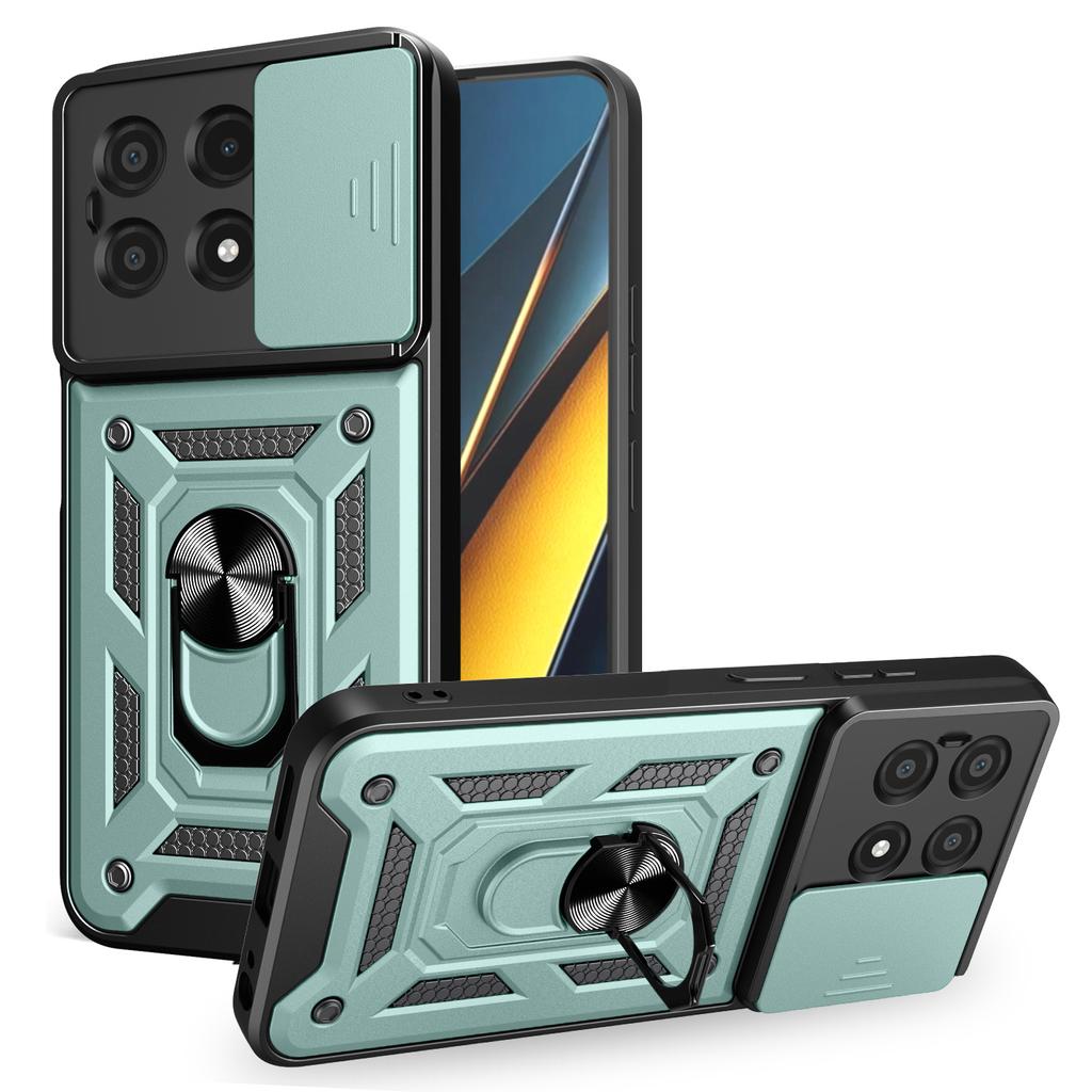 For POCO X6 Pro 5G Case Armor Slide Camera Protection Kickstand Phone Cover for Xiaomi POCO X6 Pro Capa Shockproof Funda