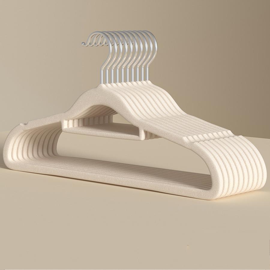 10PCS Flocking Clothes Rack Thickened Non-slip and Non-marking Hangers Storage Rack Household Wet and Dry Drying Racks