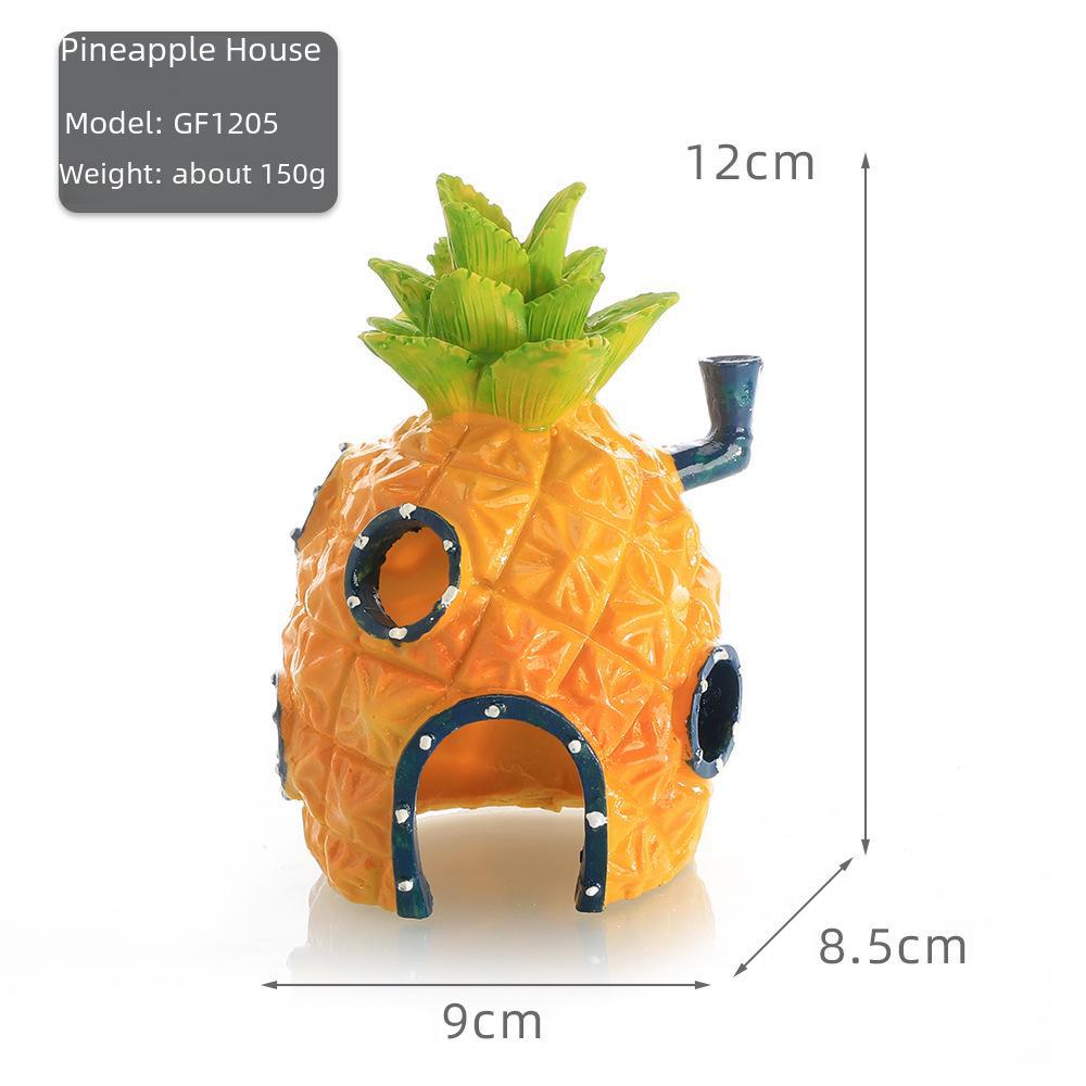 SpongeBob Pineapple House Fish Tank Decoration – Cartoon Ornament & Hiding Spot for Fish and Shrimp