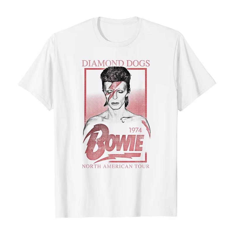 Hot Sale Rock Singer American Retro David Bowie Classic Poster Graphic Print T-shirt Men Women Summer New Tee Streetwear Fashion Loose Oversized Top