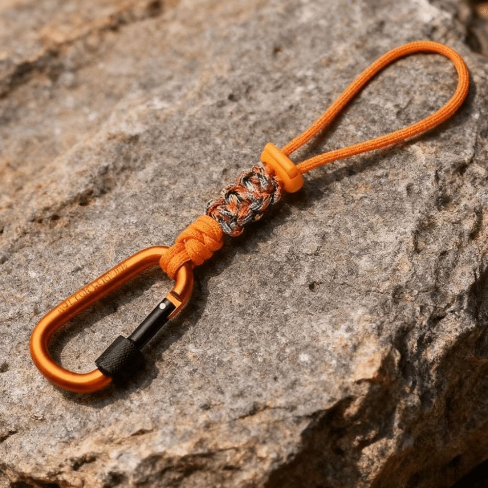 Braided Rope Water Bottle Lanyard Zinc Zinc Alloy Carabiner Hook Essential Key Chain Lanyard Mountaineering