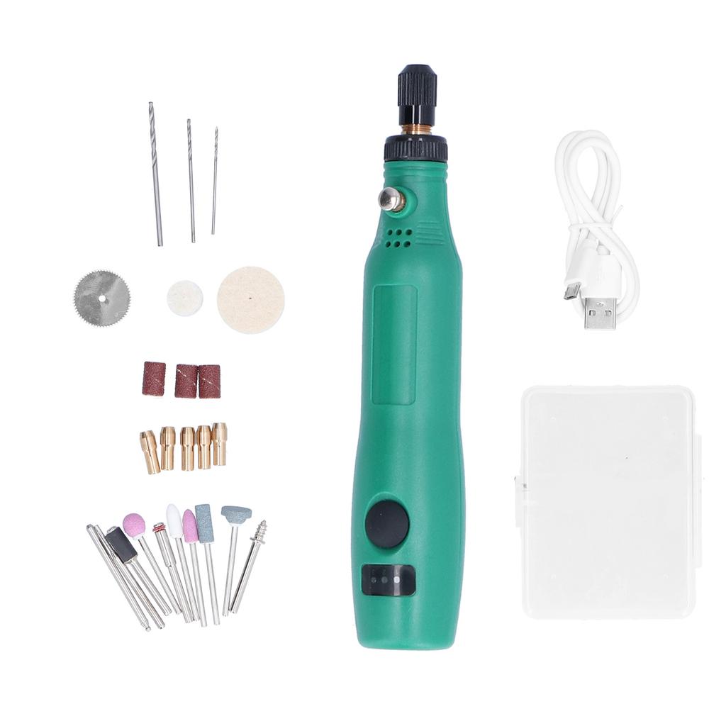 Mini Elektrischer Schleifer 3 Variable Geschwindigkeiten Akku Tragbares Schleifwerkzeug Set Kit für Heimwerker