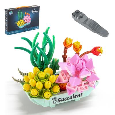 Brinquedos de Blocos de Construção para Crianças 277 Peças Blocos de Construção Plantas em Vaso Blocos de Construção Oficina de Flores Montagem DIY Flor de Blocos de Construção de Partículas Pequenas