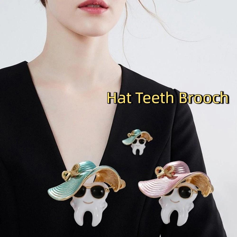 Cartoon Cool Tooth Brooch Zinc Zinc Zinc Alloy Hat Teeth Brooch Fashion Clothing Corsage Banquet Party