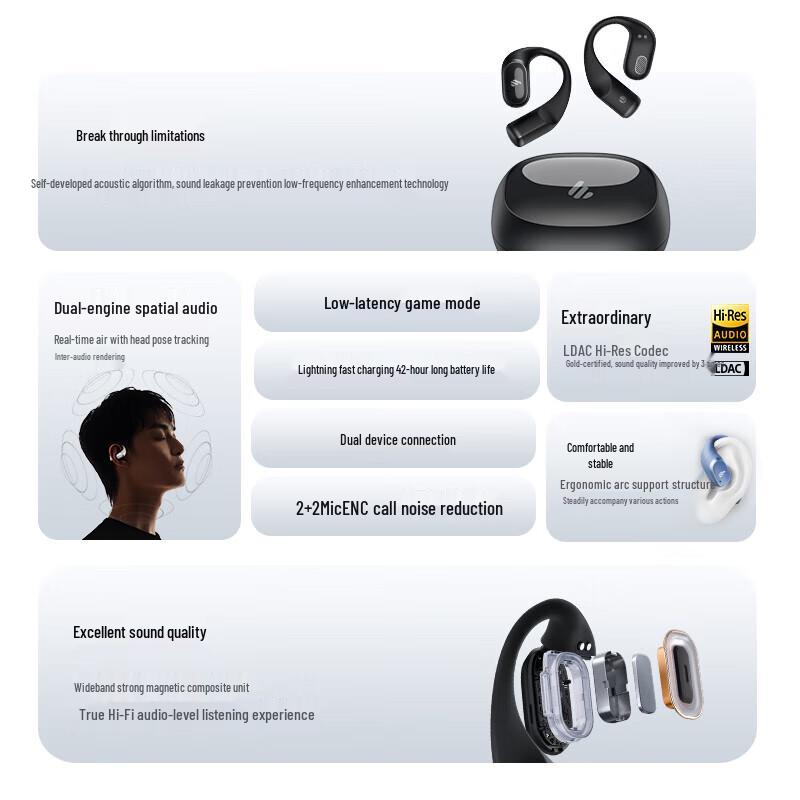 Edifier Comfo Solo Open-Ear True Wireless Earbuds