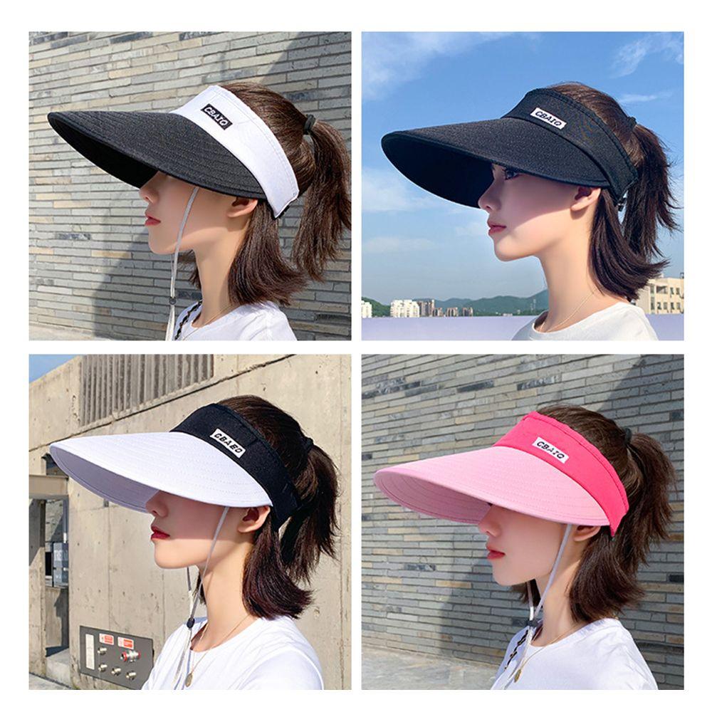 Casual Breathable Cycling Outdoor Women Wide Brim Beach Cap Empty Top Suncap Visor Summer Sun Cap