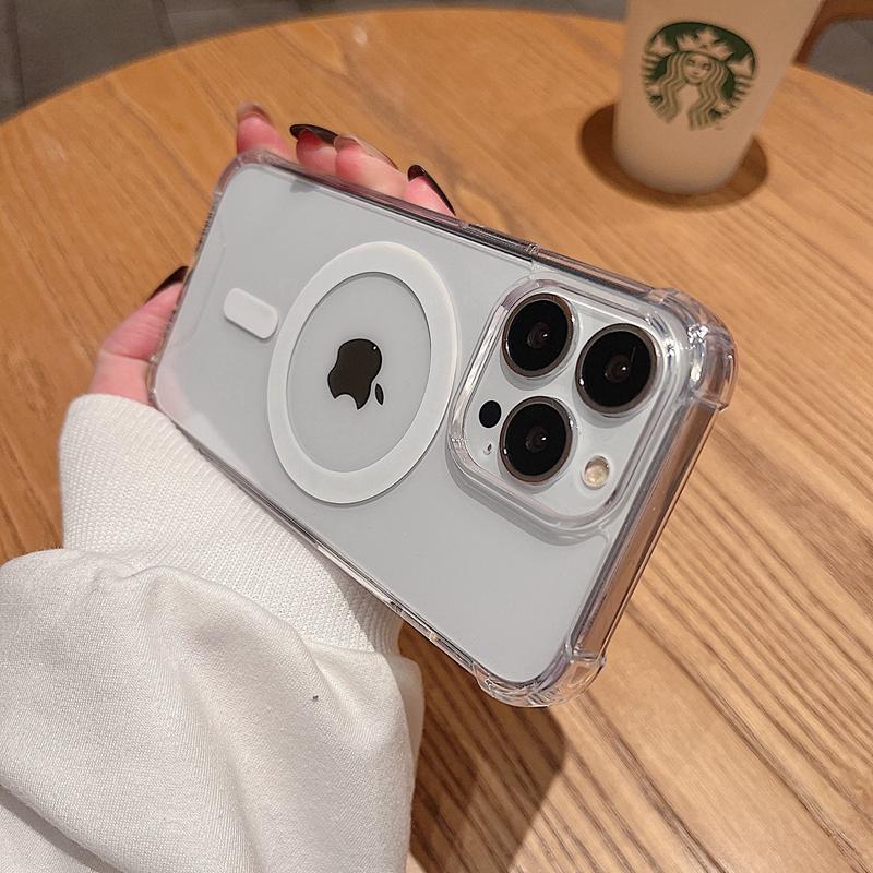 Luxury Shockproof Magsafe Wireless Charge Transparen Case For iPhone 11 12 13 14 15 Pro Max Plus Magnetic Bumper Cover