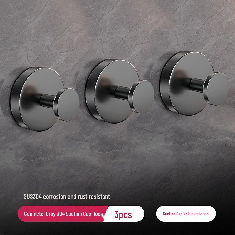 304 Stainless Steel Rotating Suction Cup Hook – Strong, No-Drill, Load-Bearing Hook for Kitchen, Bathroom, and Toilet.