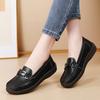 Einfache Damen Leder Loafer Fahr-Mokassins Bequeme Flache Schuhe Schwarz Lässige Slip-Ons Große Größen Schwarz Business Büroschuhe