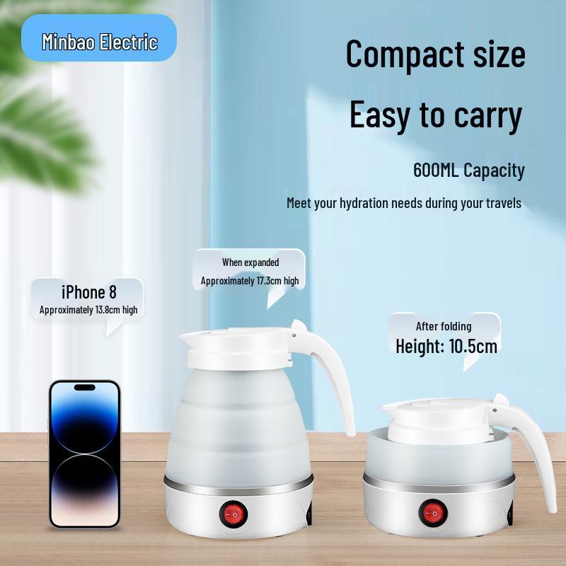 Portable Multi-functional Silicone Electric Folding Kettle for Travel and Dorms
