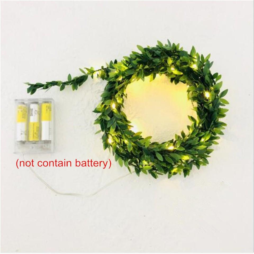 Green Leaves Light LED Copper Wire Lighting Chains AA Battery 2m 5m 10m for Wedding forest table christmas house party decorate