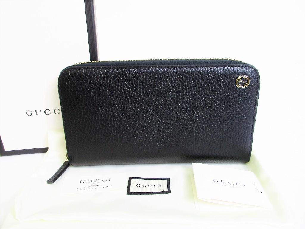 

Автентичний GUCCI GUCCI G Black Leather Round Zip Long Wallet #7957 Refurbished