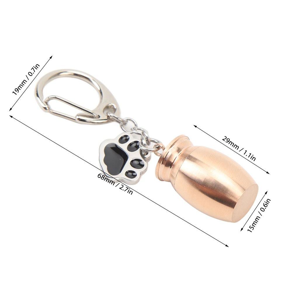 Stainless Steel Pet Urns Keychain Pocket Size Paw Print Urn Durable Pet Ashes Keepsake Dog Ashes