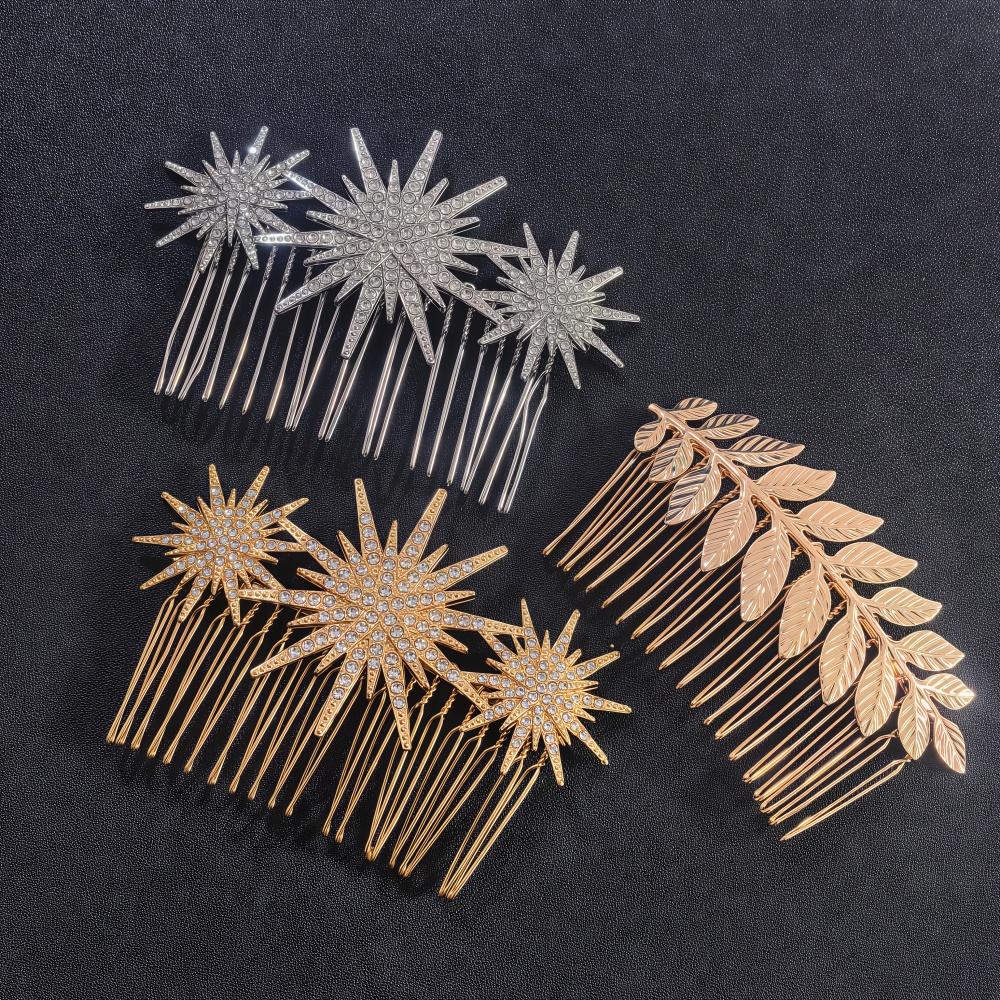 Kristall Stern Haarkamm Clips für Damen Mädchen Mode Metall Haar Seitenclip Pins Braut Haarspangen Hochzeits Haar Accessoires