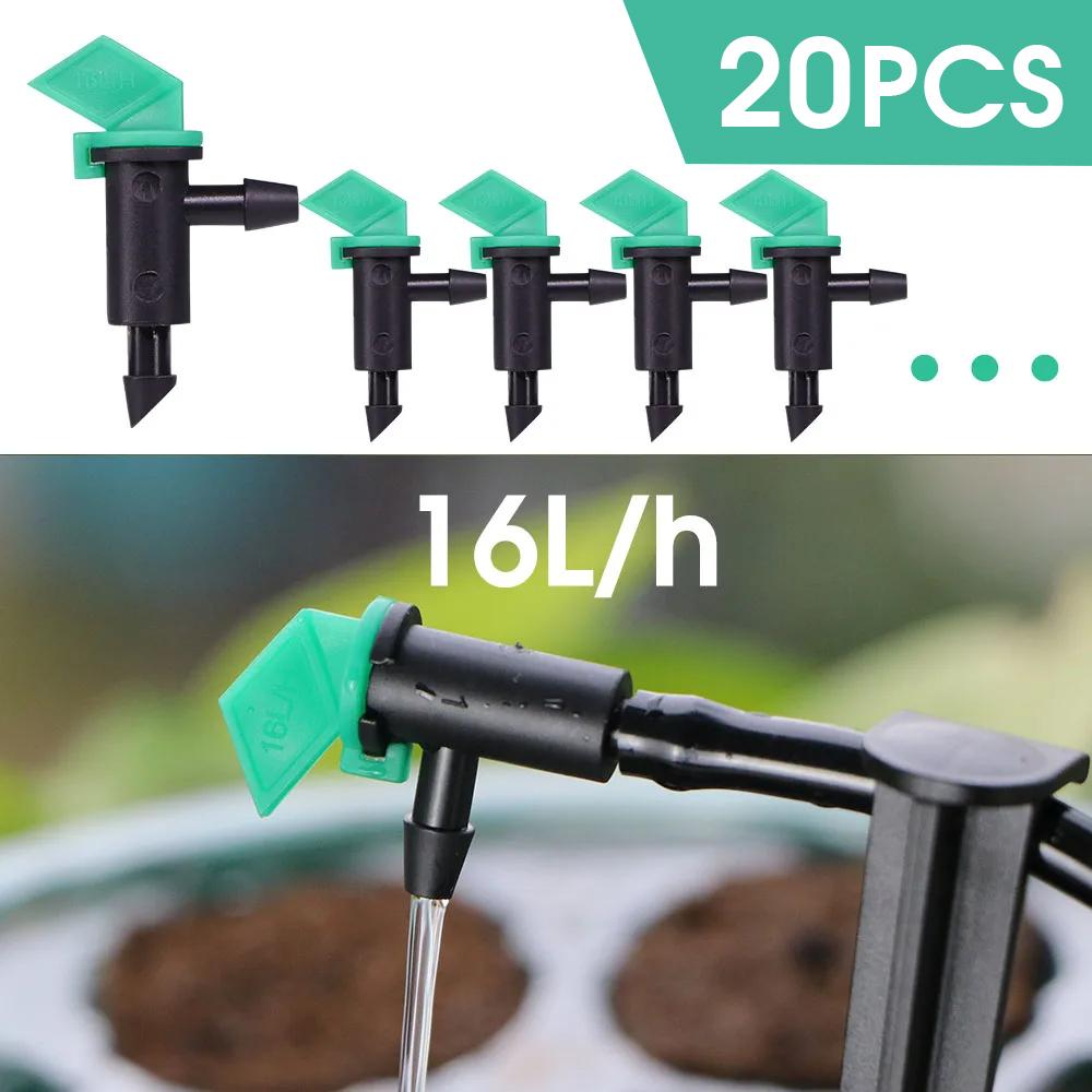 2L 4L 8L 16L Mikro-Bewässerungstropfer Einstellbare Tropfdüse für Gewächshauspflanzen Bewässerung Emitter Gartensträucher Tropfensprenger