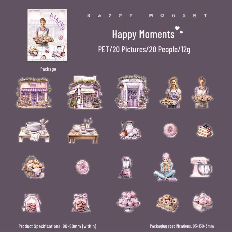 Beautiful Day Scenery Sticker Pack: Baking Room Series - 6 Styles, 20 Sheets