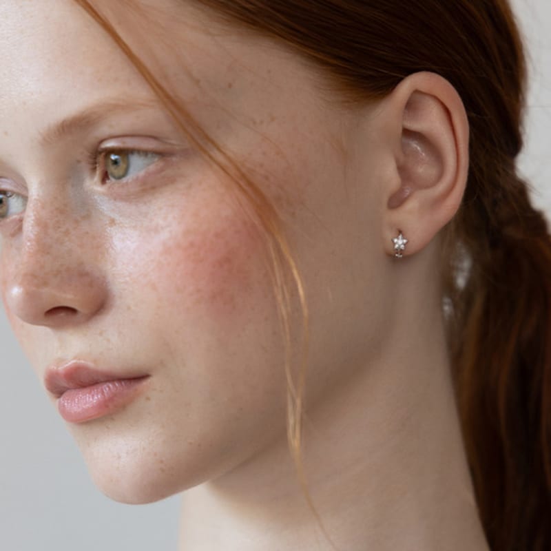 TATIANA (925 Silver) Crystal Starlet Hoop Earrings EC3230