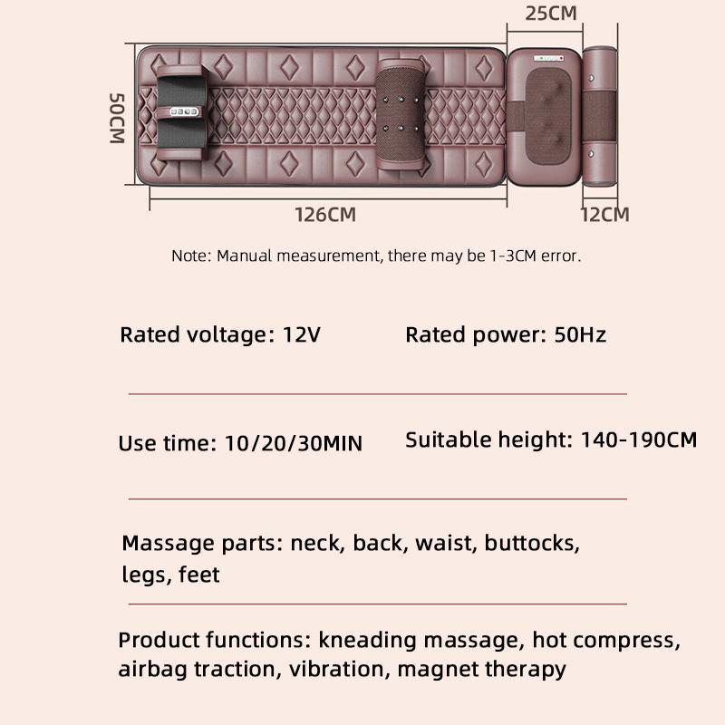 Electric Massage Mattress Vibration Heating Infrared Massage Mat Magnet therapy Massage Cushion For Neck Back Foot Pain Relief Relaxation