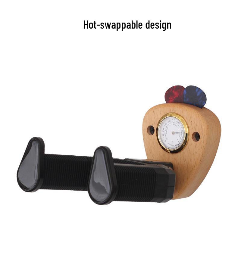 Beech Wood Guitar Hanger Wall Mount with Gravity Lock for Acoustic & Electric Instruments
