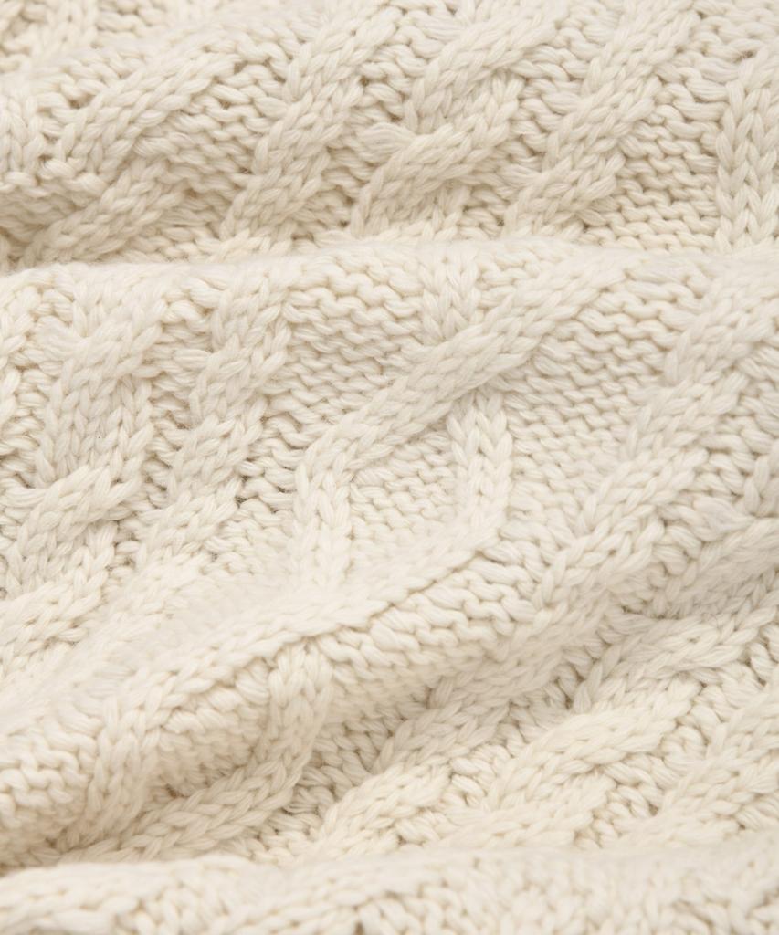 COVERNAT Mixed Texture Fisherman Crew Neck Knit Ivory