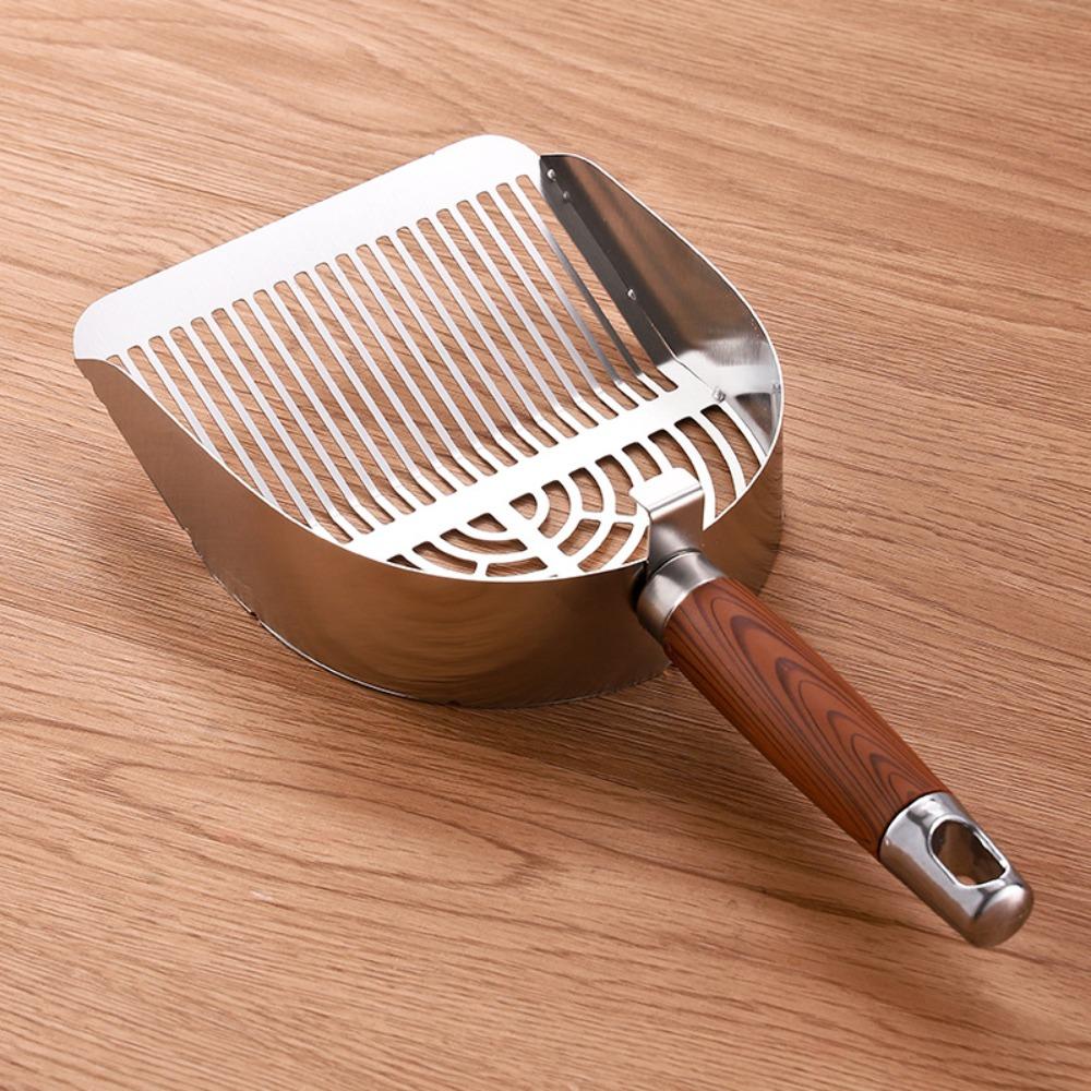 Stainless Steel Cat Litter Scoop Deep Shovel Cat Poop Sifting Tool Litter Box Scooper  Pet Cleaning