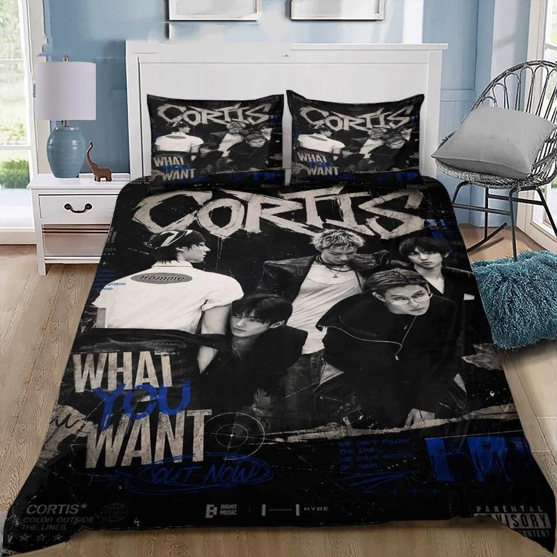 Cortis Red Red Hip Hop Silhouette Print Bedding Set Duvet Cover Set Urban Graffiti Bedding Bedroom Decor Pillowcas 50x75cm