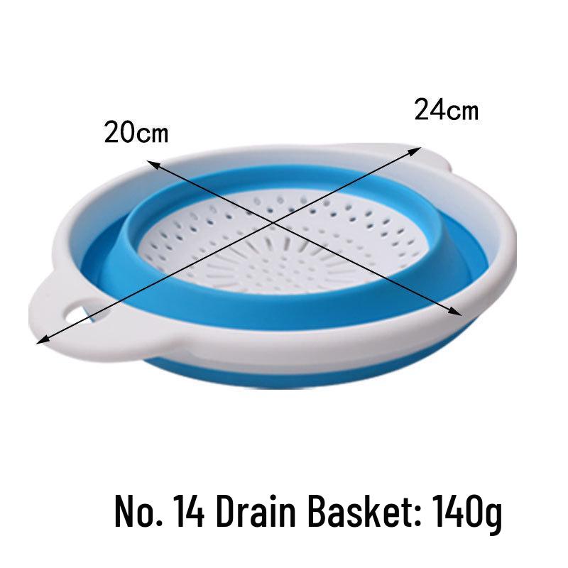 Thickened Collapsible Kitchen Colander with Handle - Multifunctional Wash & Fruit Basket