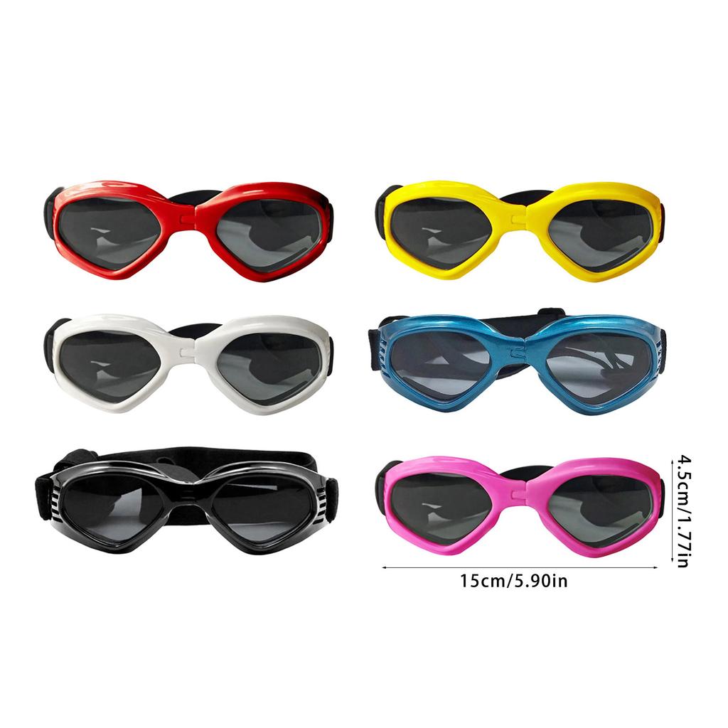 Foldable Dog Sun Glasses Windproof and Waterproof Pet Sunglasses With Adjustable Strap For Small Dog Outdoor Activity