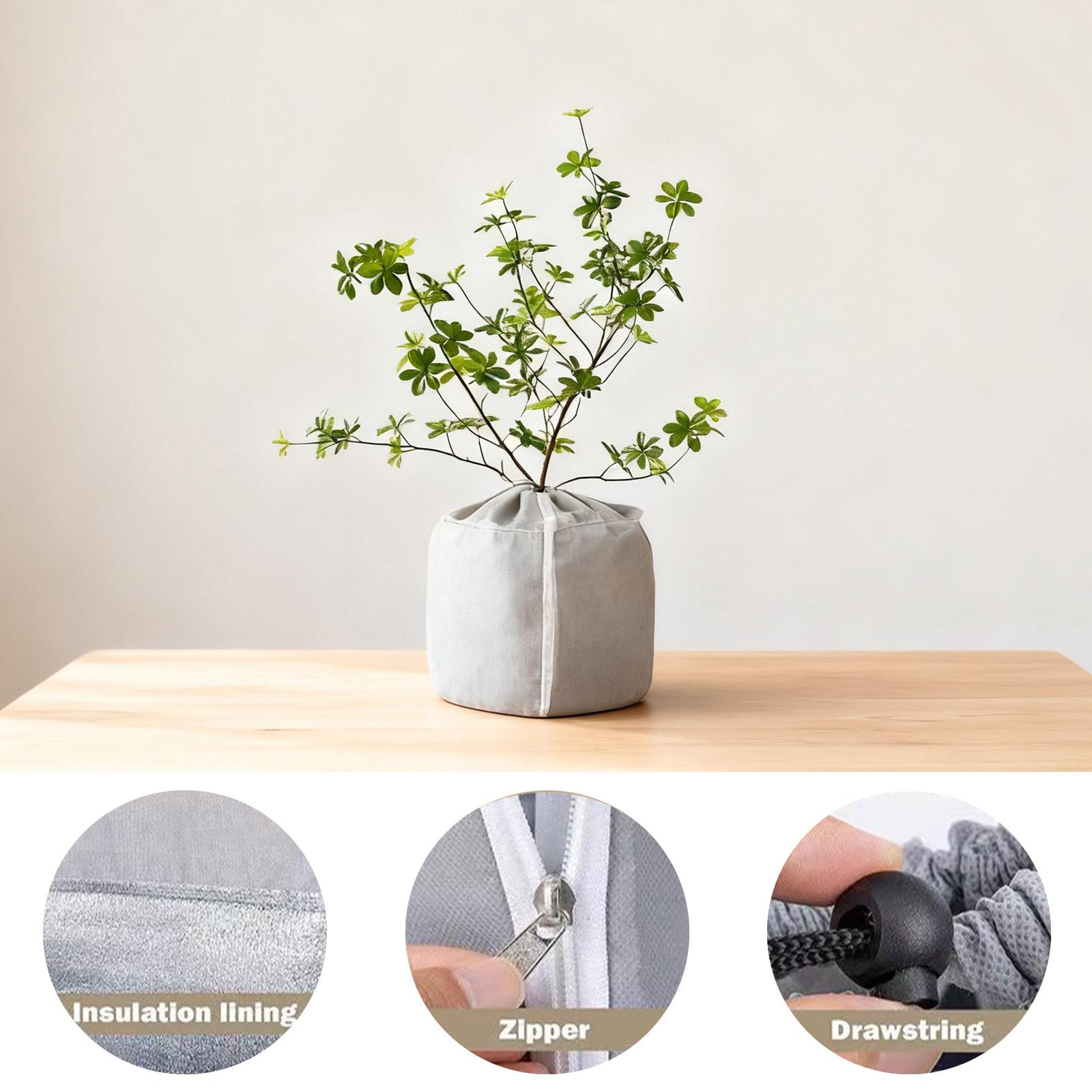 

Winter Plant Insulation Pot Protector, 45 X 50 Cm, Protects Potted Plants From Frost And Moisture, Reusable Pot Protector With Drawstring And Zipper One Size
