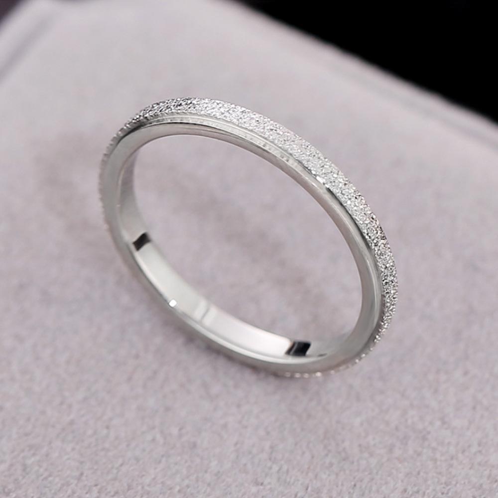 Color Retention Versatile 18K Gold Plain Ring Matte Ring Light Luxury Design Exquisite Personalized Index Finger Ring