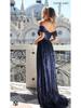 2026 Europe & America Strapless Sequin Evening Gown with Slit and Flowing Skirt
