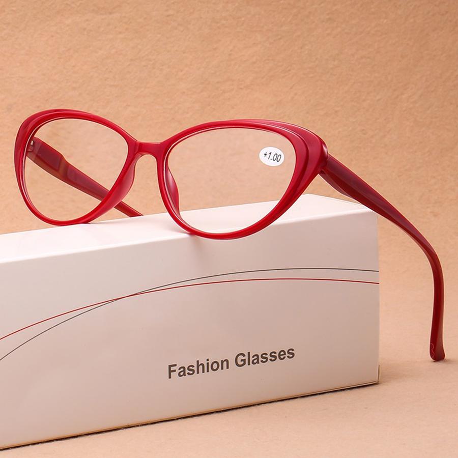 

New Fashion Cat Eye Women Reading Glasses Long Range Glasses Computer Presbyopia Glasses+1.0+1.5+2.5+3.0+3.5+4.0 +100 красный