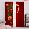 2pcs,2D Plane Printing Popular Curtains Christmas Candy Cane Holly Ornament (2) Polyester (without Rod) Outdoor Decorations