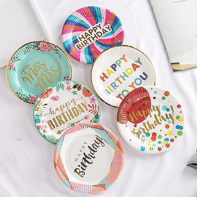 Children's Birthday Party Disposable Plate Picnic Plate Cake Plate Large Paper Plate Dessert Table Decoration Set Tableware