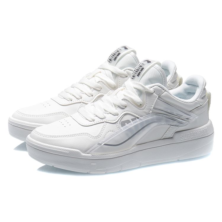 Li-Ning Durable Breathable Low-Top Skate Shoes Women Sneakers White AECR004-1