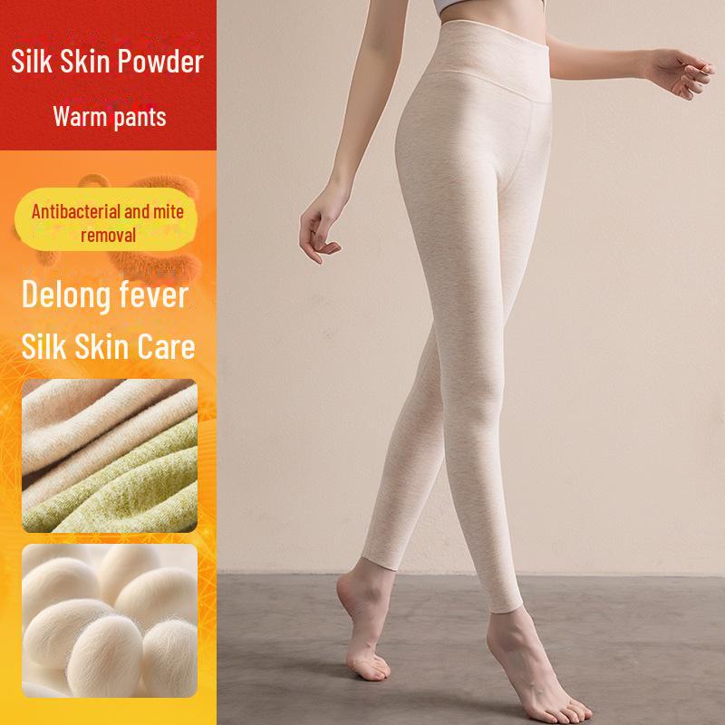 Women's High Waist Seamless Thermal Velvet Pants - Thick, Soft, Cotton Wool for Autumn Wear