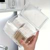 3-Compartment Acrylic Storage Box with Lid - Clear Cosmetic Organizer for Cotton Swabs, Makeup Pads & Beauty Tools