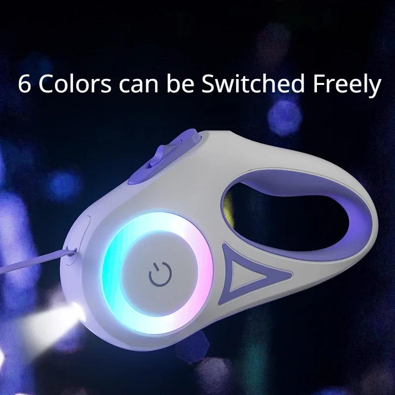 Streamer Led Lights Hondenriem Automatisch uitschuifbare nylon lijn Lijnen Premium duurzame hondenwandellijnen Trekkoord Huisdierproducten