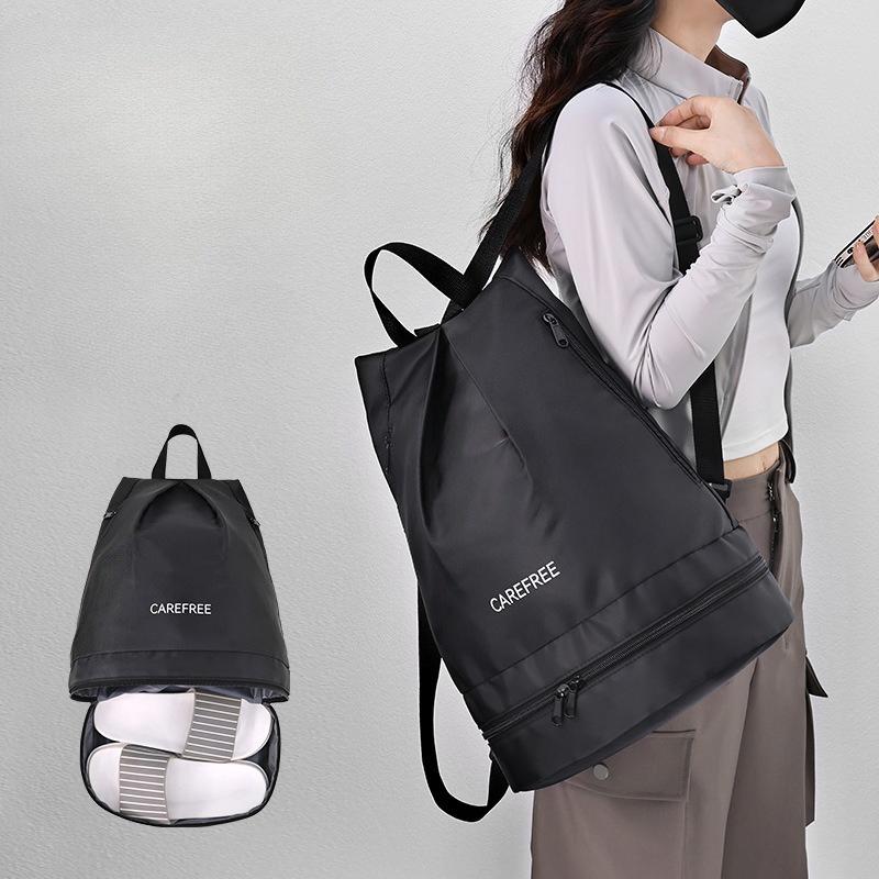 Dry Wet Separation Backpack with Shoes Compartment Waterproof Gym Bag Large Capacity Travel Swimming Fitness Bag for Women