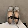 Fashion Bailamos Brand Luxury Satin Silk Ballet Shoes Woman Classic Square Toe Bowtie Elastic Band Ballerina Flats Ladies Soft Loafers M