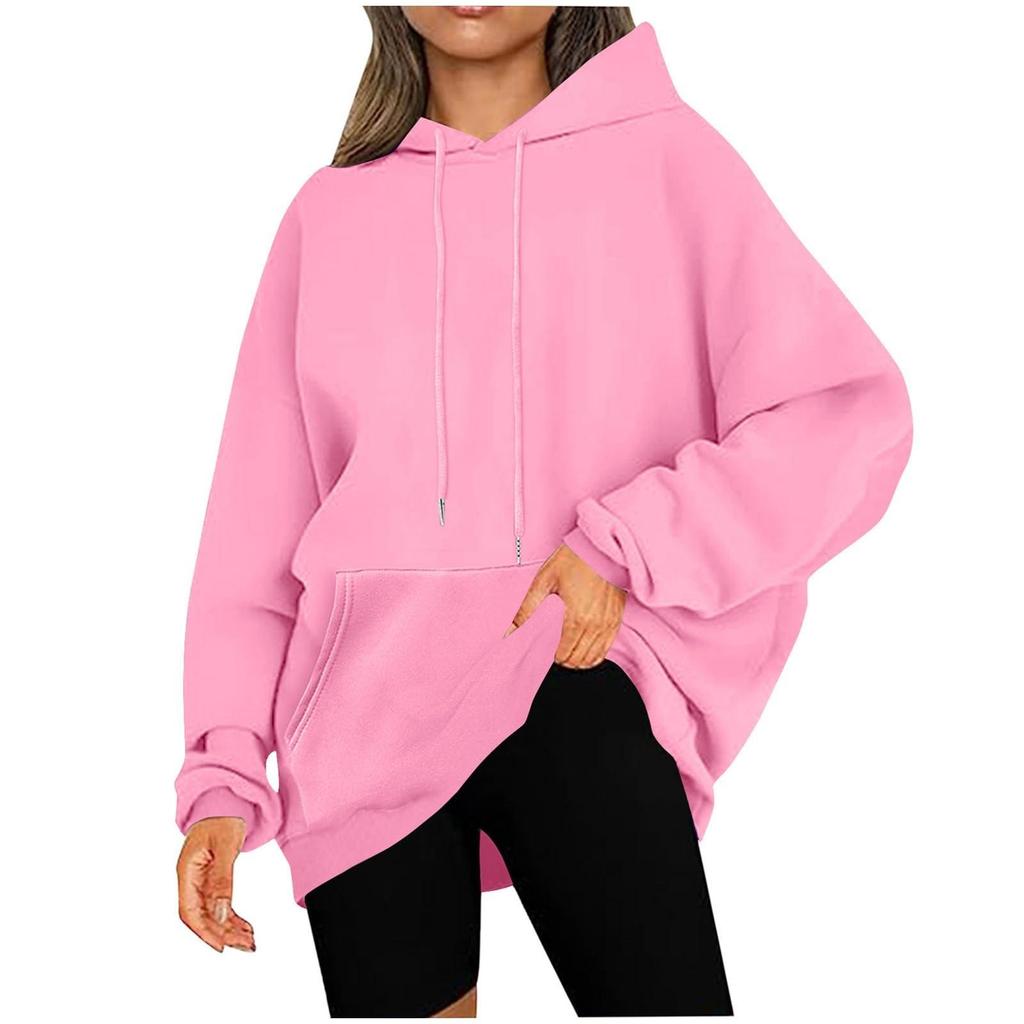 Damen Kapuzenpullover Übergroße Sweatshirts Langarm Casual Pullover Kapuzenpullover Tops