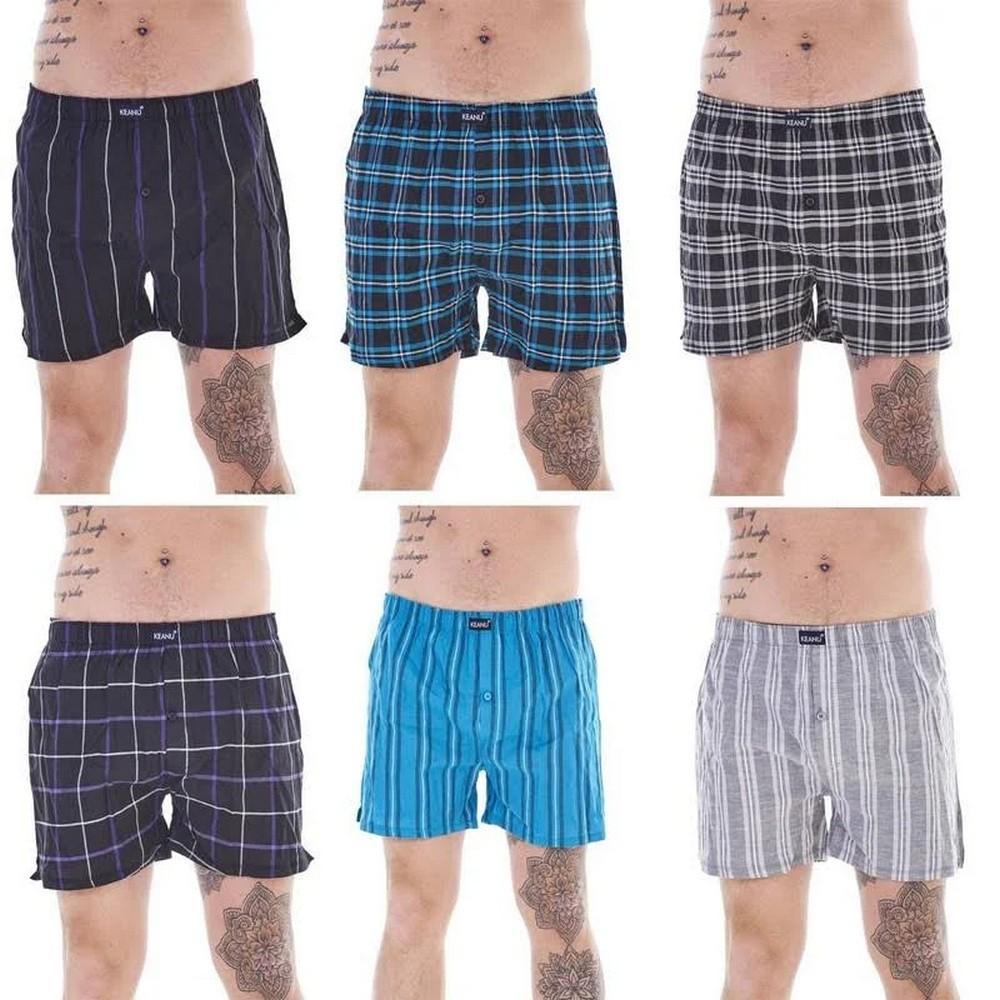 Keanu Mens Patterned Woven Boxer Shorts (Pack of 6)