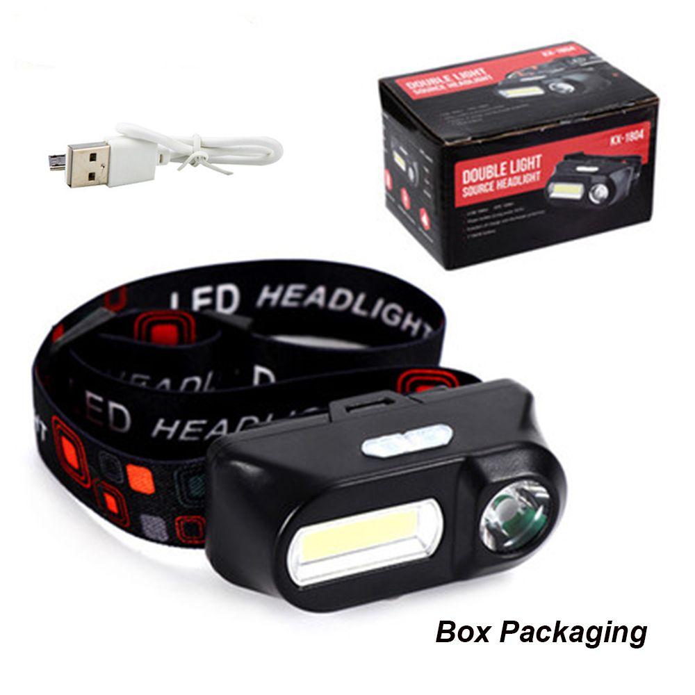Flashlight Rechargeable 18650 Fishing Mini LED Headlamp USB Charging COB Headlight Fishing Light